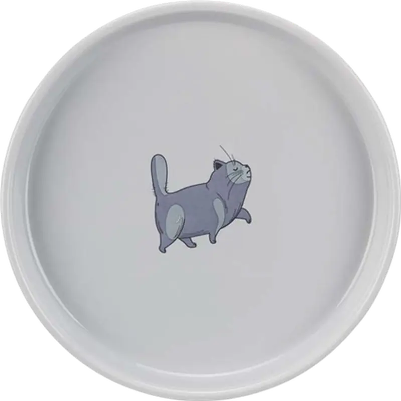 Bowl Flat & Wide Cat Ceramic