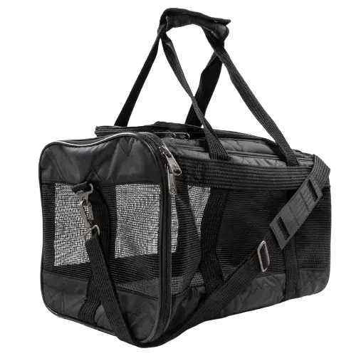Deluxe Pet Carrier Black Medium 43x28x26,5cm