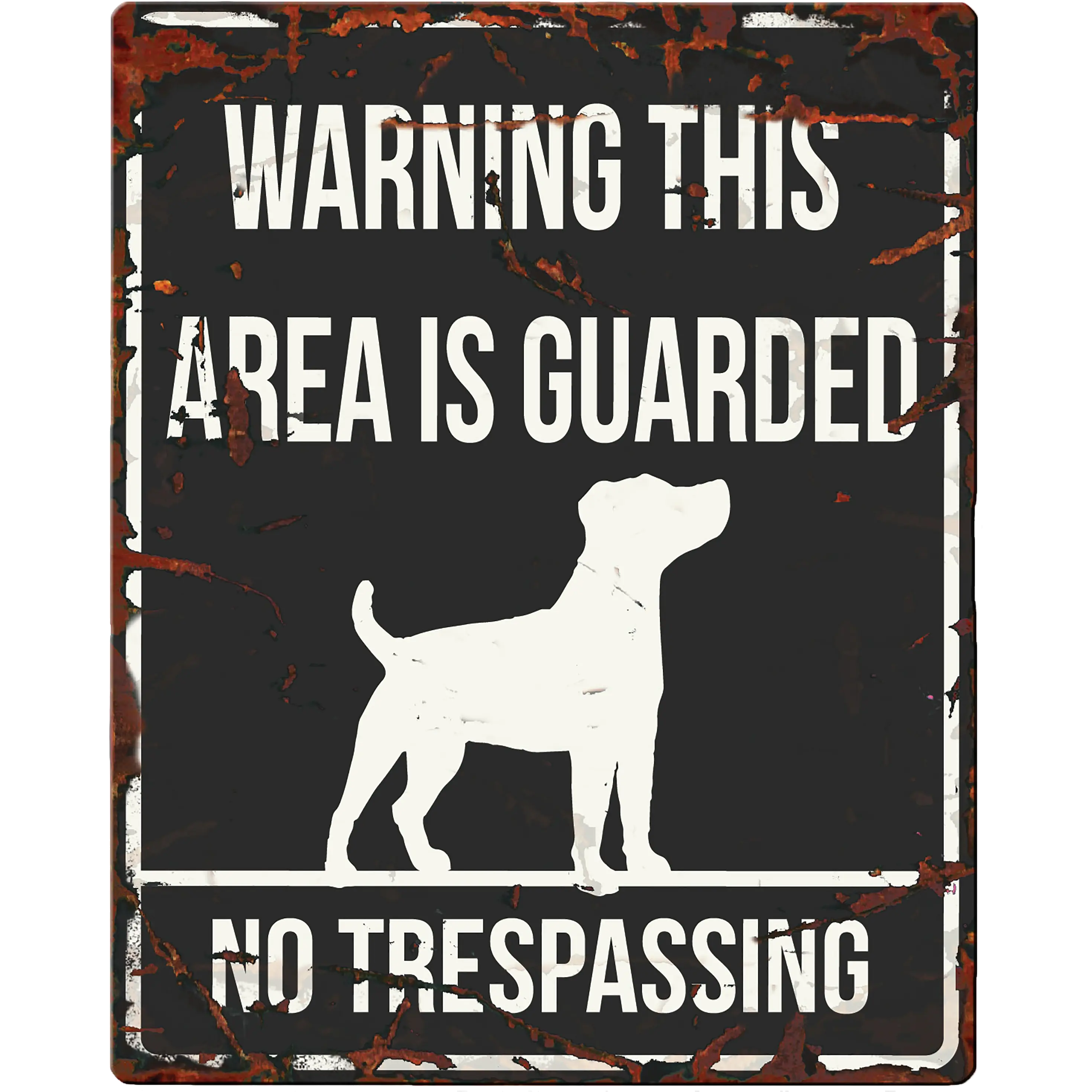 Varningsskylt Jack Russel Metal Engelska