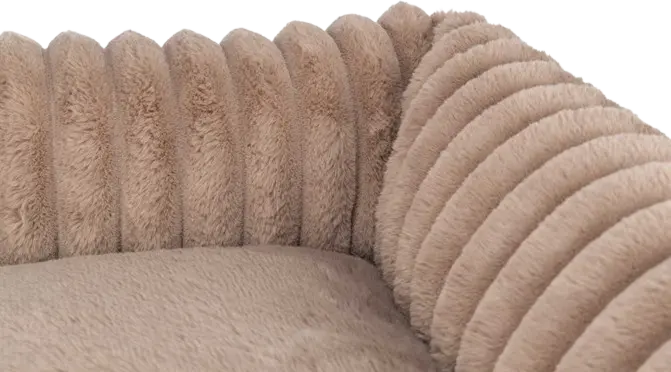 Lonni Bed Manchester Plysch Rektangulär Ljusbrun
