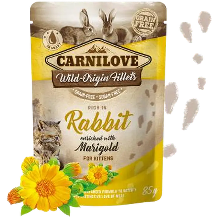 Cat Pouch Rabbit enriched with Marigold for Kitten