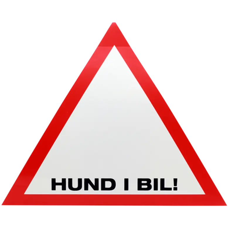Dekal Triangel Hund i Bil