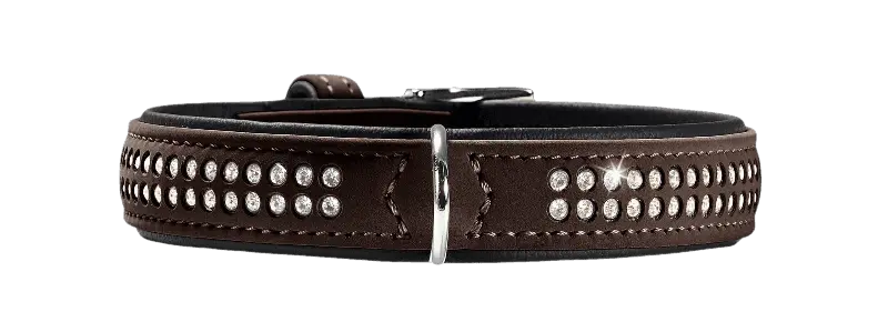 Hundhalsband Softie Deluxe Artificial Leather Brun/Svart XS 35cm