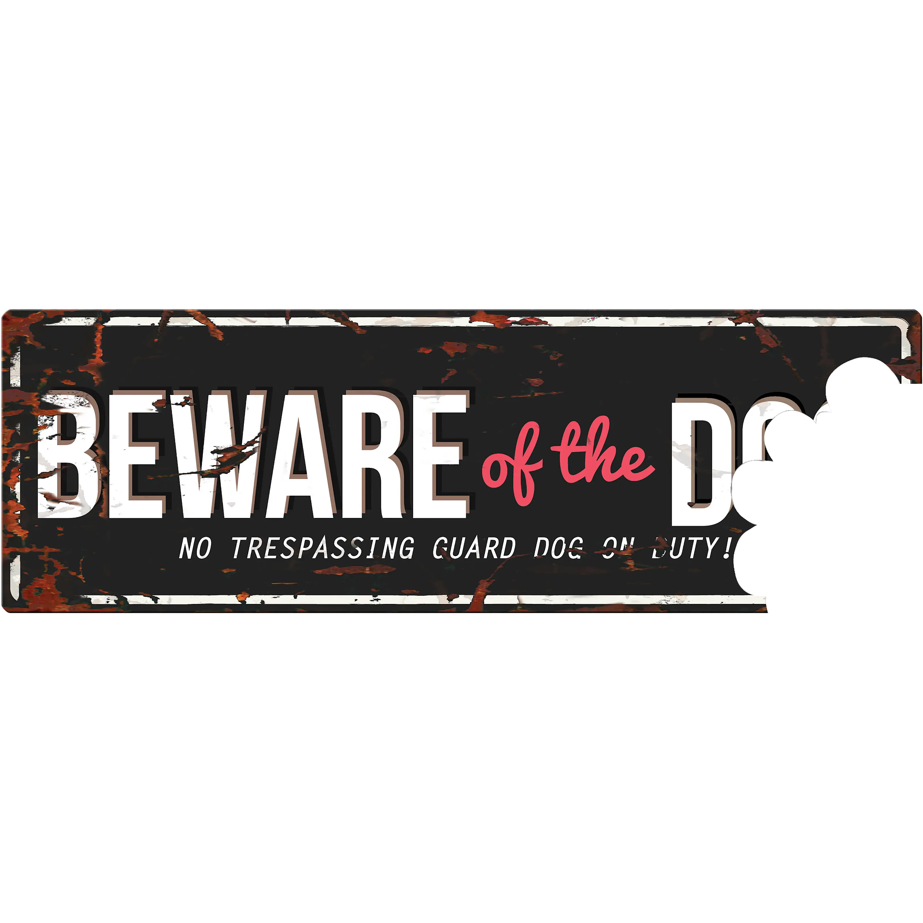 Varningsskylt Beware Of The Dog Metal Engelska