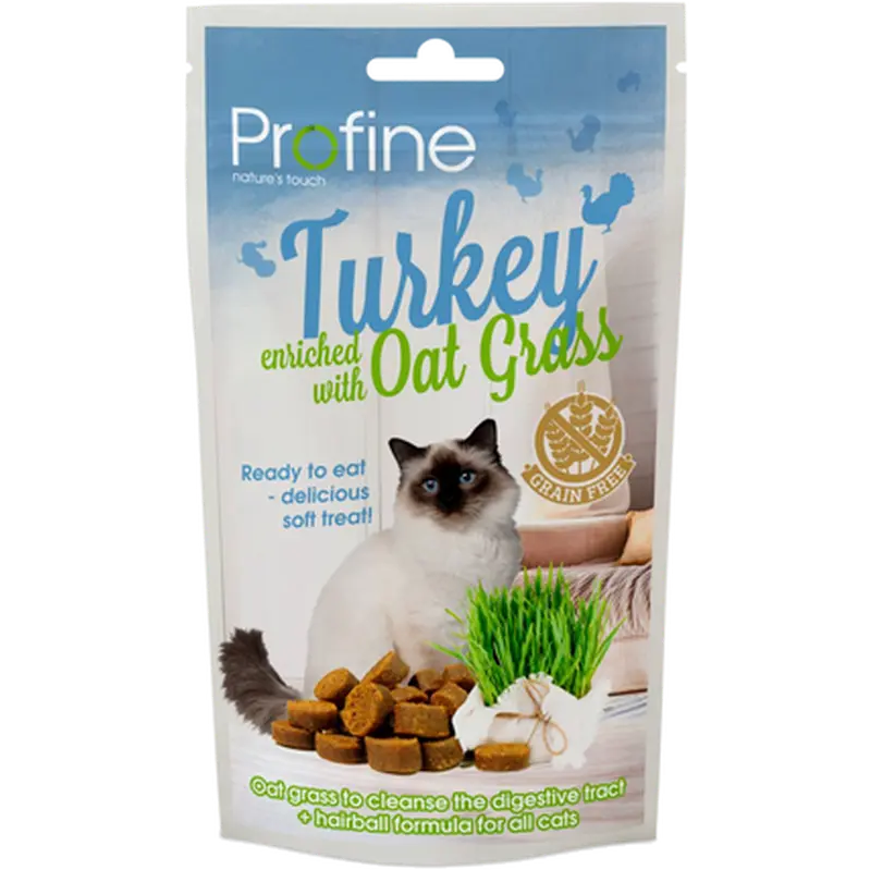 Cat Semi Moist Snack Turkey & Oat Grass