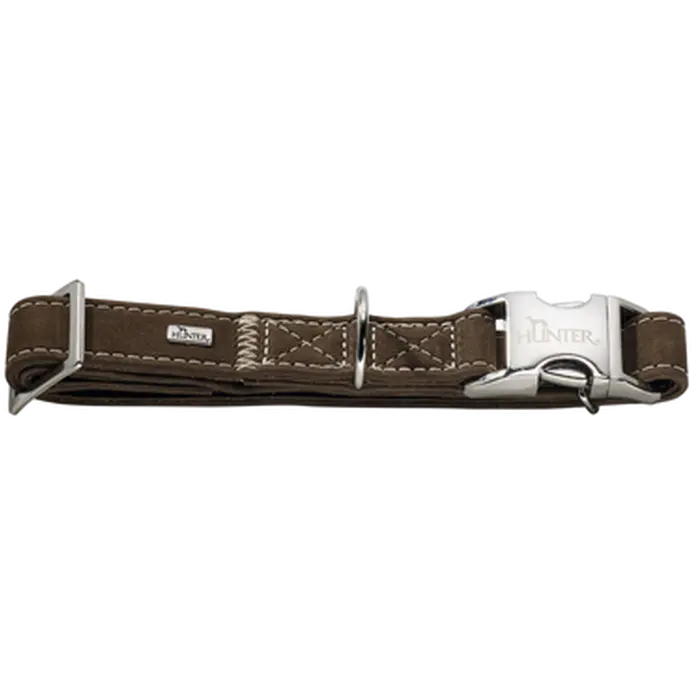 Hundhalsband Hunting Alu-Strong Brun M - Halsmått 30-45cm