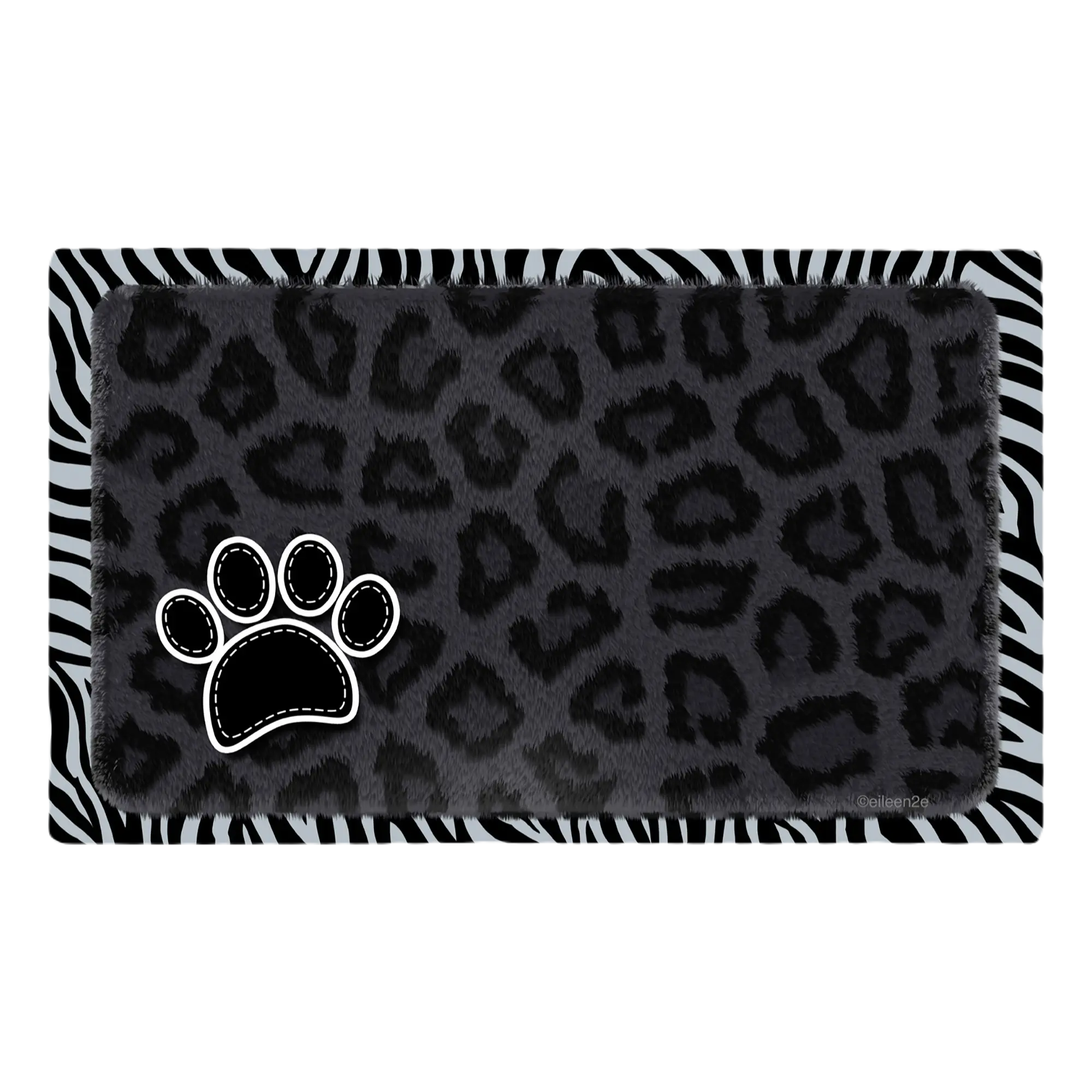 Underlägg Black Leopard Pet Placemat