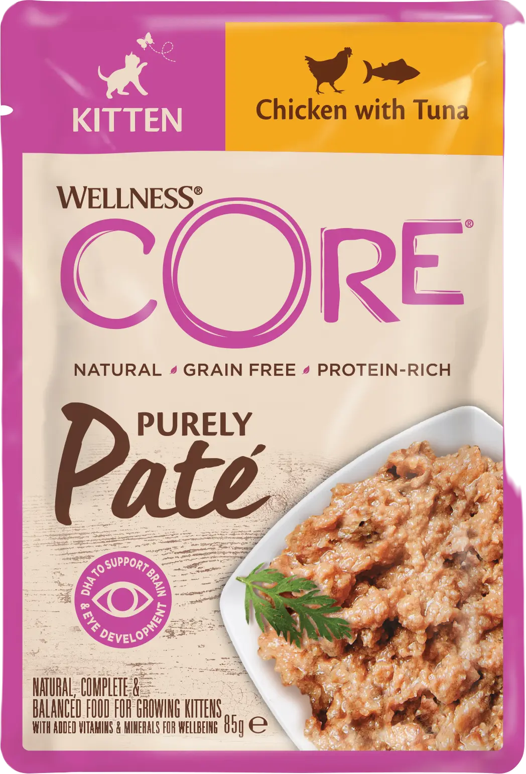Cat purely pate Kitten, Chicken & Tuna