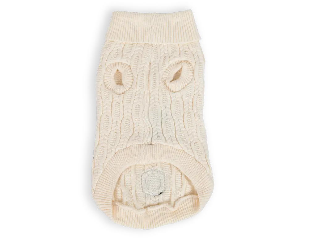 Stickad tröja Comfort Beige