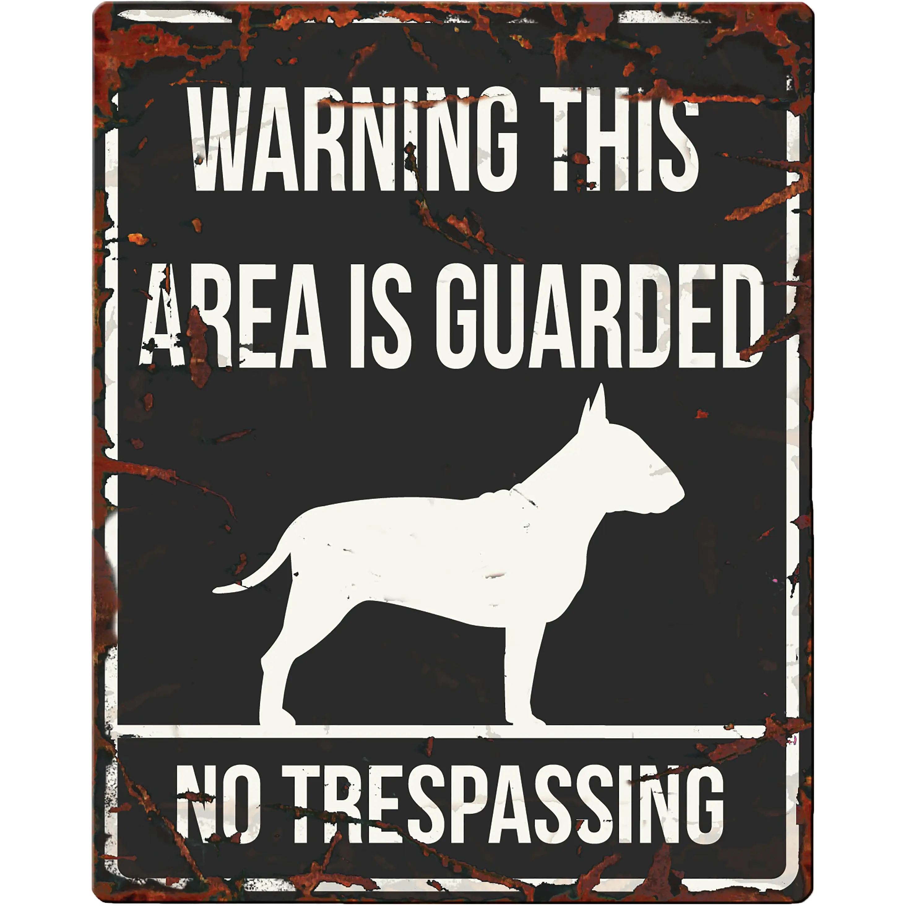 Varningsskylt Bull Terrier Metal Engelska