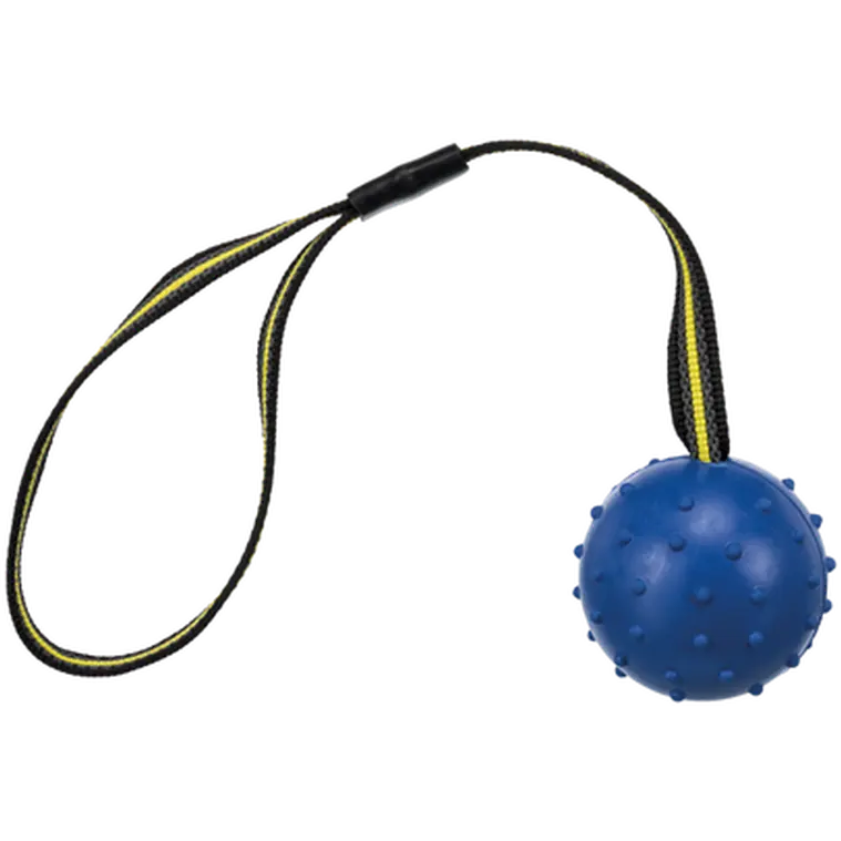 Sporting ball on strap natural rubber