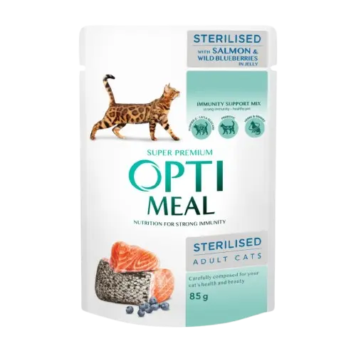 Canned Food For Sterilised Cats Salmon And Blueberries
