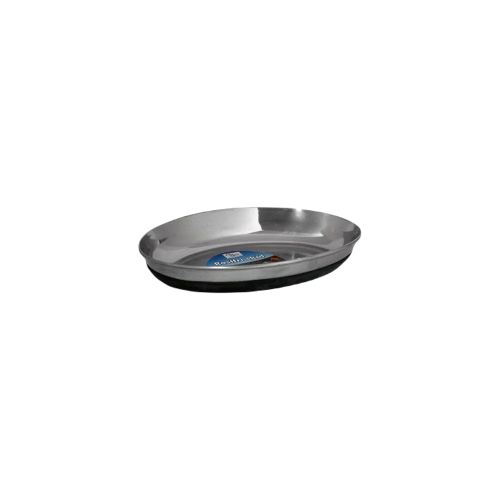 Kattskål Rostfri Anti-Slip Oval Svart